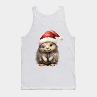 North American Porcupine in Santa Hat Tank Top